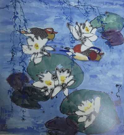 荷香飘逸 文化新韵--古猗园举办荷花书画展、瓷画展2.jpg